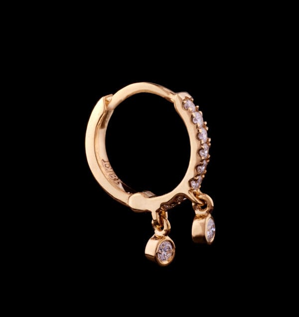 Diamond Eternity Double Dangle Hoop Earring